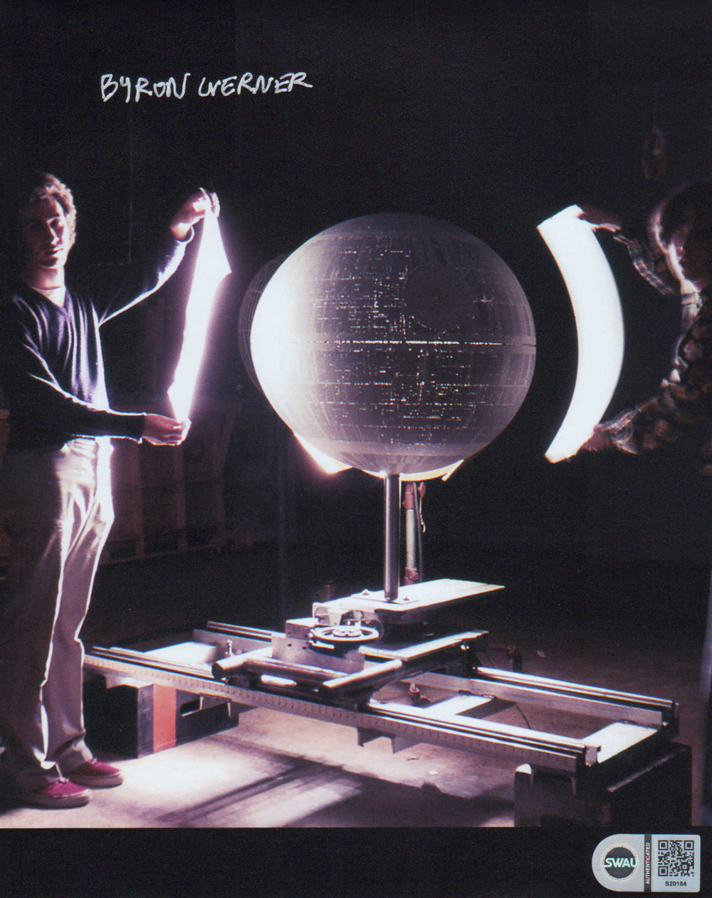 Byron Werner with Deathstar Behind the Scenes of Star Wars (SWAU) Signed 8x10 Photo