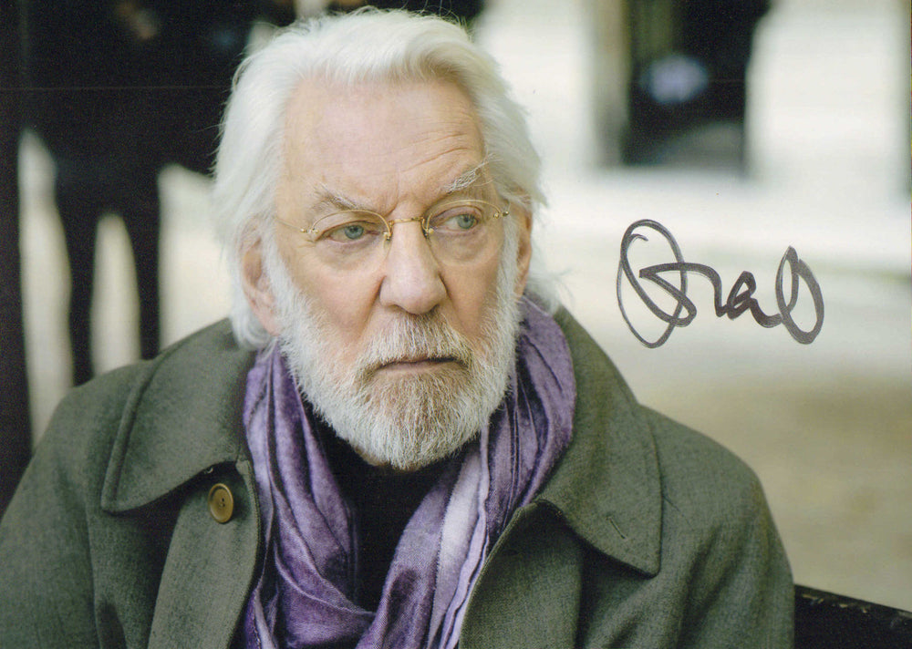 Donald Sutherland from Invasion of the Body Snatchers, Animal House, & The Hunger Games Signed 8x12 Photo