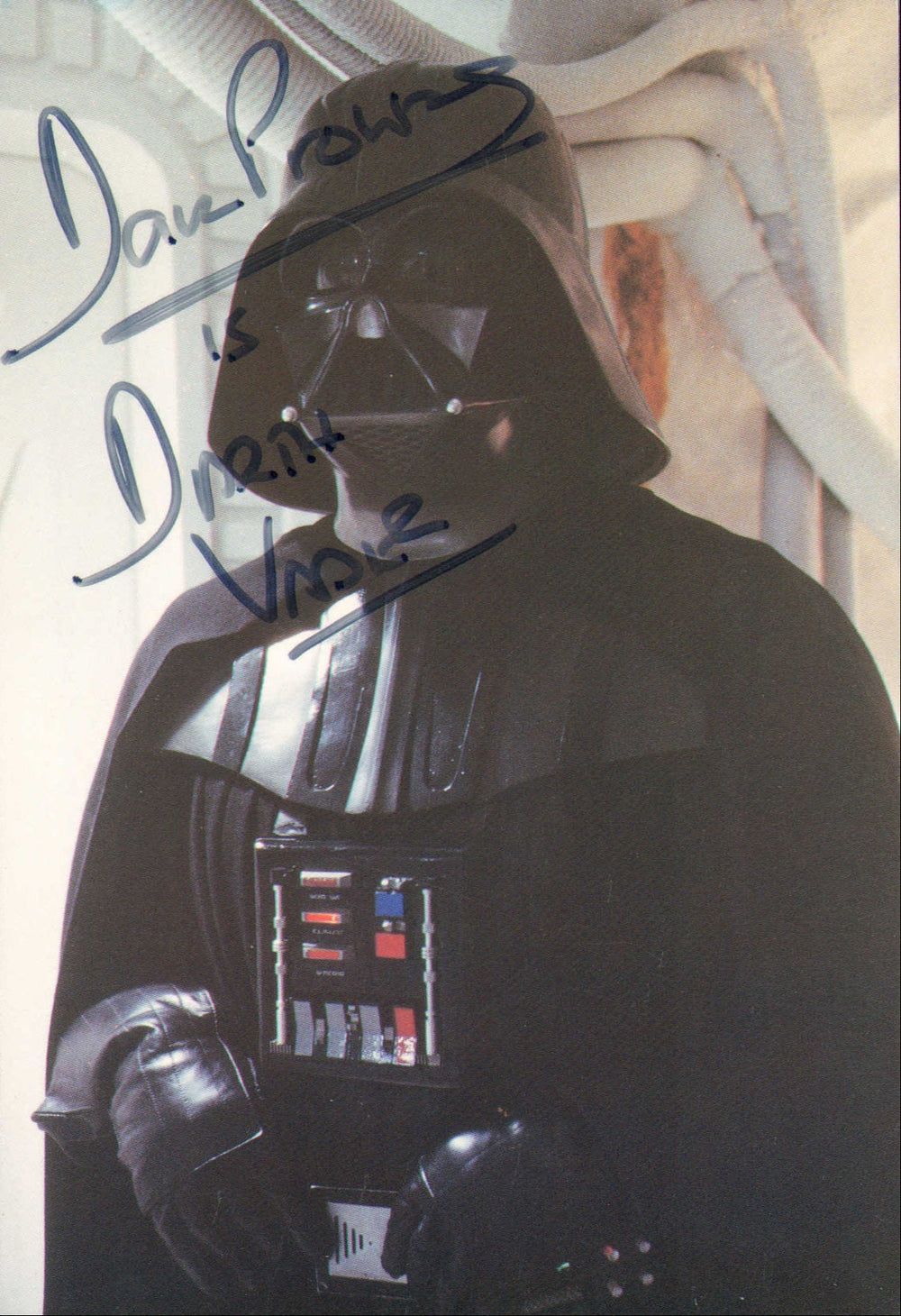 Dave Prowse as Darth Vader in Star Wars: The Empire Strikes Back Signed 4x6 Postcard