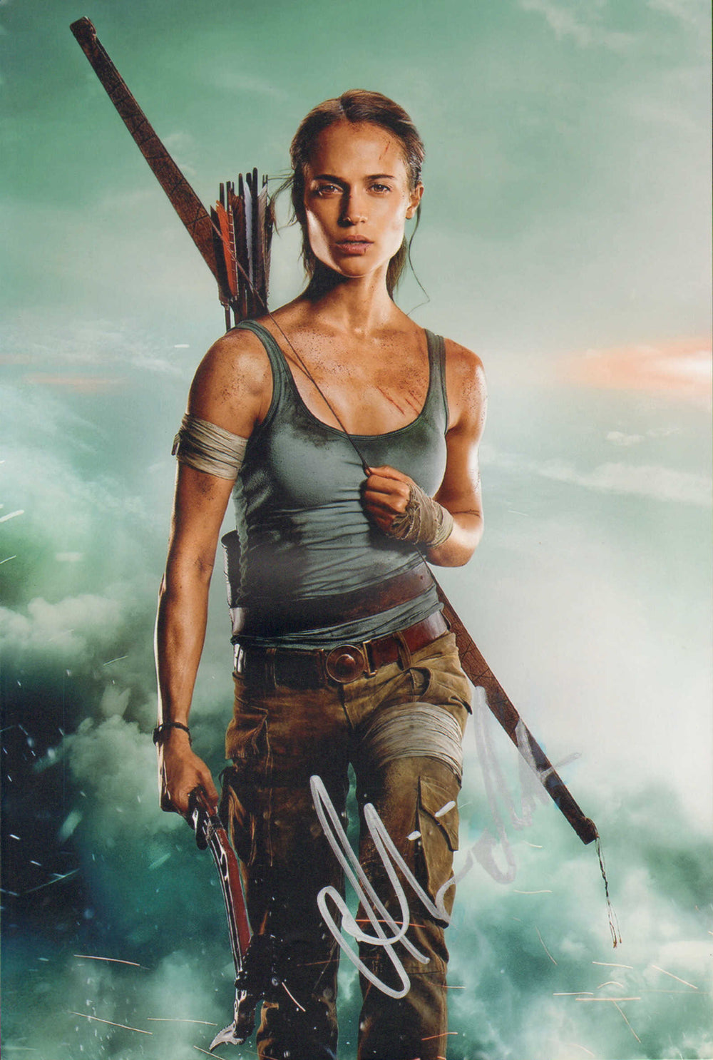 Alicia Vikander as Lara Croft in Tomb Raider Signed 8x12 Photo