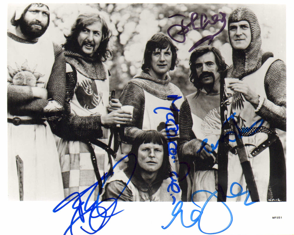 Monty Python and The Holy Grail 8x10 Photo Cast Signed by John Cleese, Terry Gilliam, Eric Idle, Terry Jones, & Michael Palin