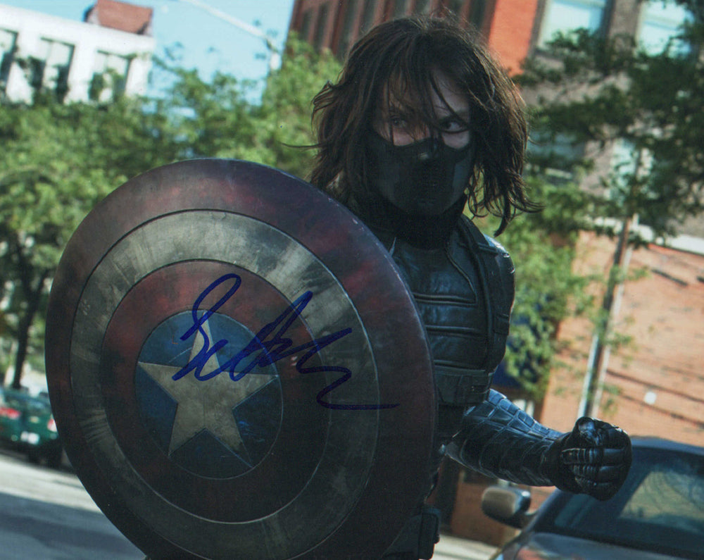 Sebastian Stan as Winter Soldier in Captain America: The Winter Soldier Signed 8x10 Photo