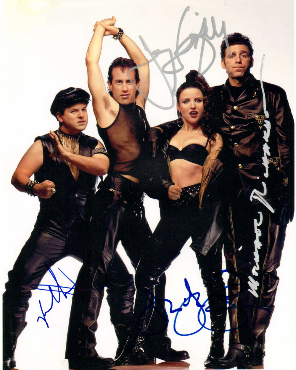 Seinfield 11x14 Photo Cast Signed by Jerry Seinfeld, Julia Louis-Dreyfus, Jason Alexander, & Michael Richards