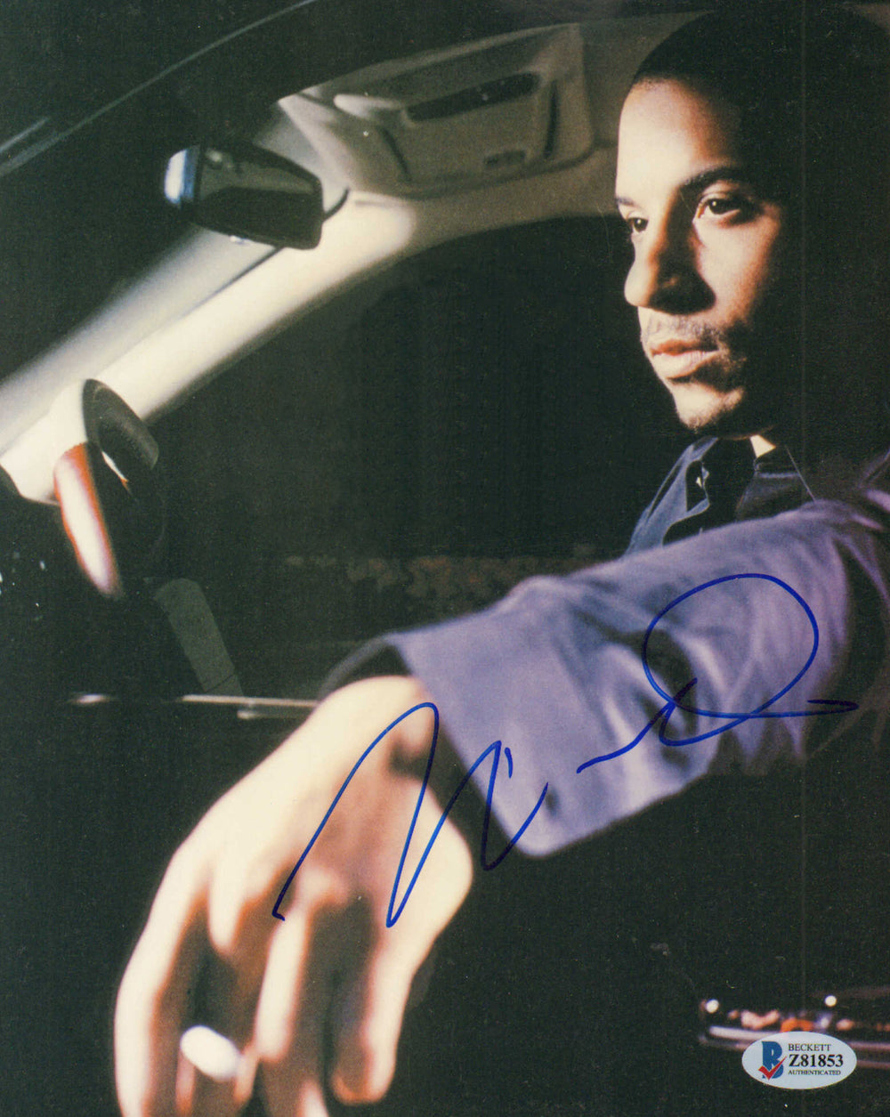 Vin Diesel as Dominic Toretto in The Fast & the Furious (Beckett) Signed 8x10 Photo