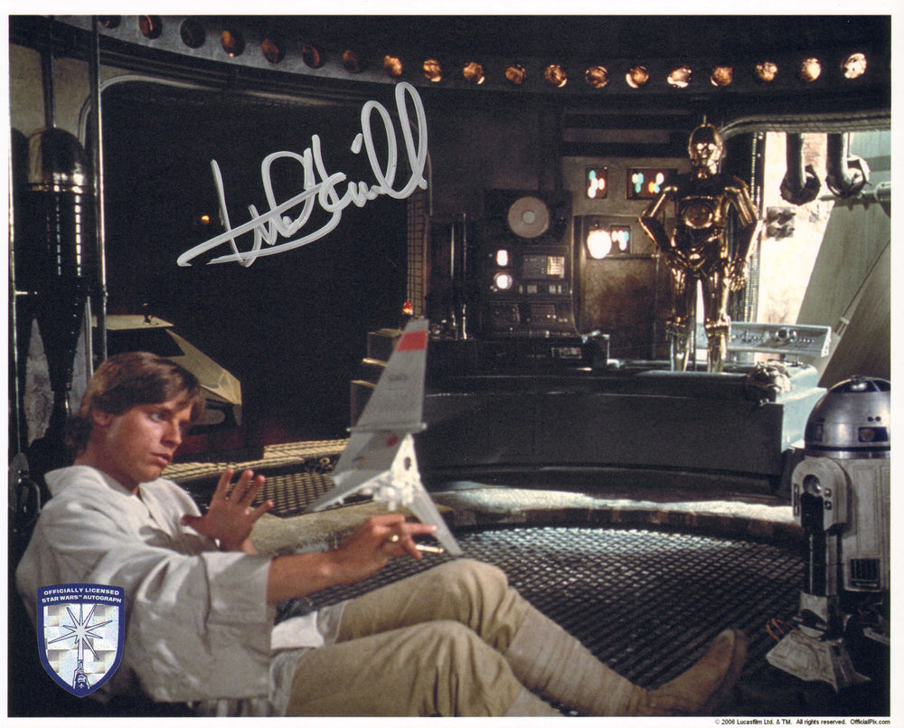 Mark Hamill as Luke Skywalker in Star Wars: A New Hope (Official Pix Lightsaber Shield) Signed 8x10 Photo