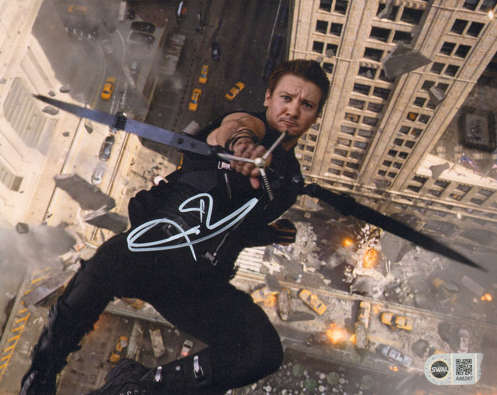 Jeremy Renner as Hawkeye in The Avengers (SWAU) Signed 8x10 Photo