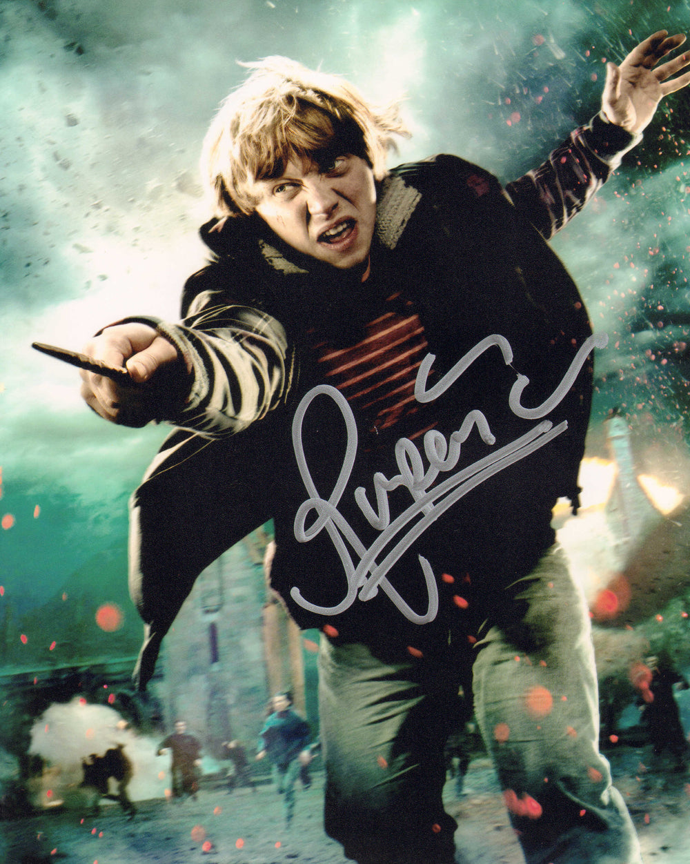 Rupert Grint as Ron Weasley in Harry Potter and the Deathly Hallows Part 2 (SWAU) Signed 8x10 Photo
