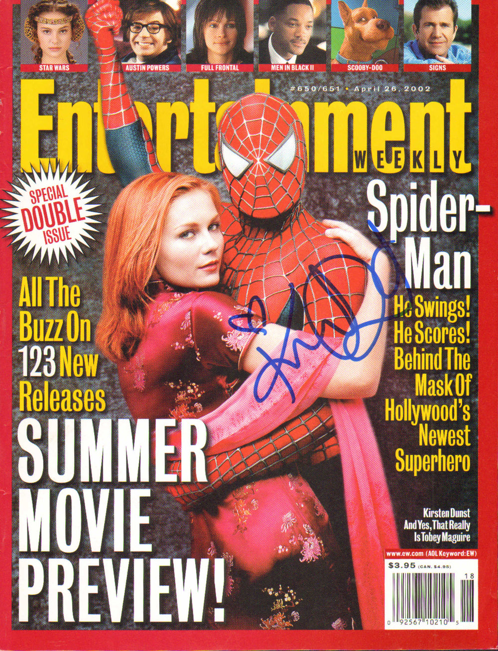 Kirsten Dunst as Mary Jane Watson in Spider-Man Signed 8x10 Time Magazine Cover