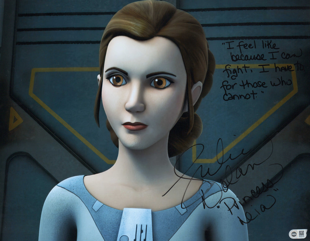 Julie Dolan as Princess Leia Organa in Star Wars: Rebels (SWAU) Signed 16x20 Photo with Character Name & Quote