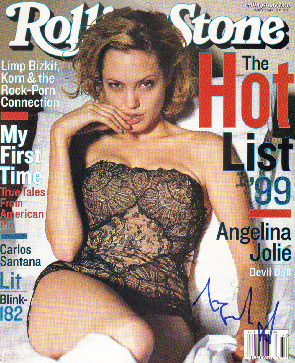 Angelina Jolie from Mr. & Mrs. Smith, Lara Croft: Tomb Raider, & Wanted Sexy Signed 10x12 Magazine Cover