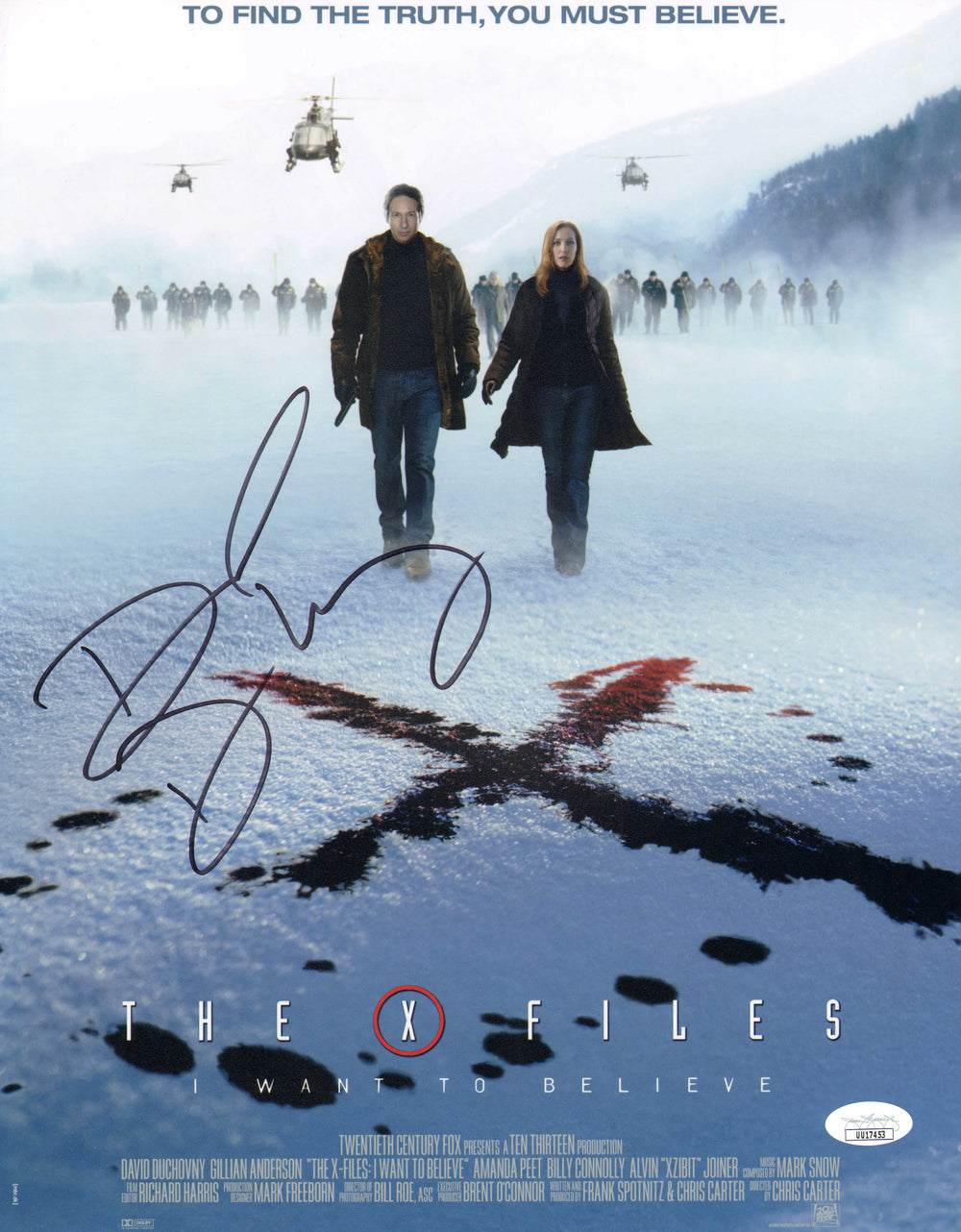 David Duchovny as Agent Fox Mulder in The X-Files: I Want To Believe (JSA) Signed 11x14 Photo