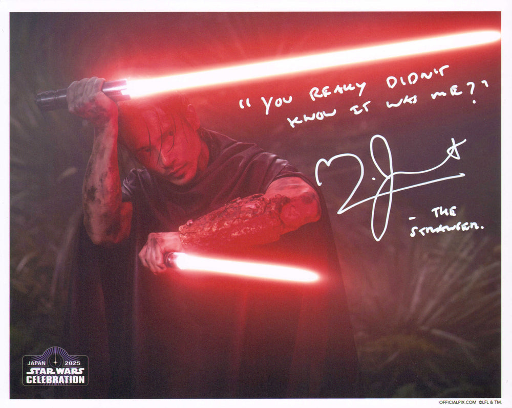 Manny Jacinto as The Stranger Qimir in Star Wars: The Acolyte (Official Pix Celebration) Signed 8x10 Photo with Character Name and Quote
