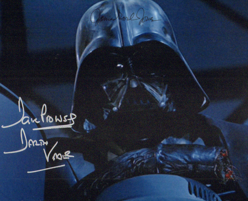 James Earl Jones & Dave Prowse as Darth Vader in Star Wars: Return of the Jedi Signed 8x10 Photo with Character Name