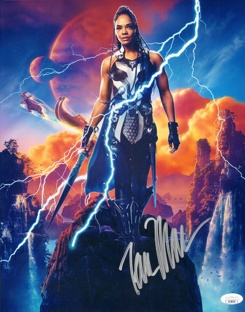Tessa Thompson as Valkyrie in Thor: Love and Thunder (JSA) Signed 11x14 Photo