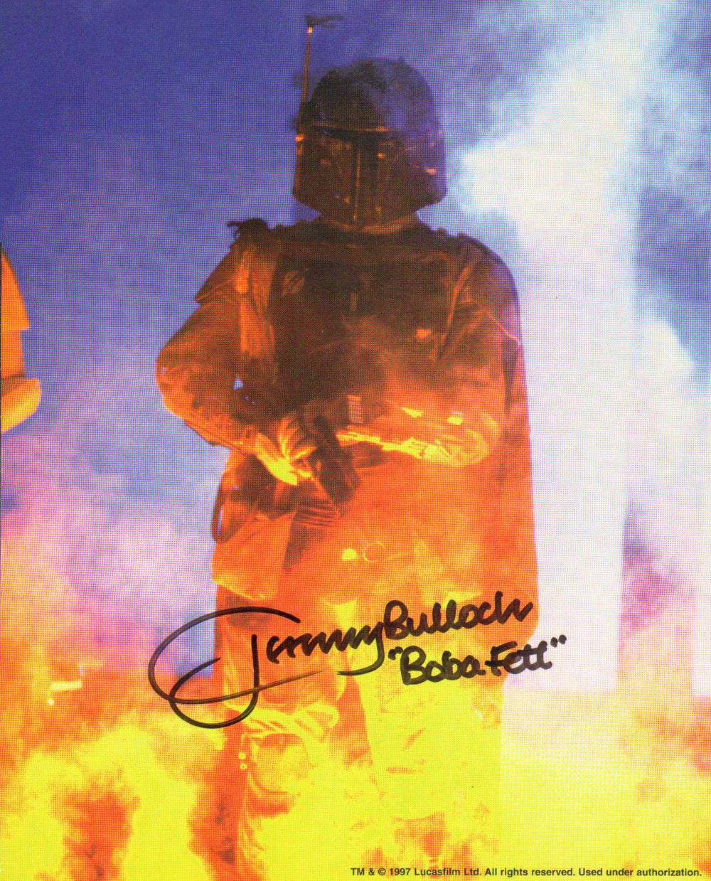 Jeremy Bulloch as Boba Fett in Star Wars: The Empire Strikes Back Signed 8x10 Photo with Character Name