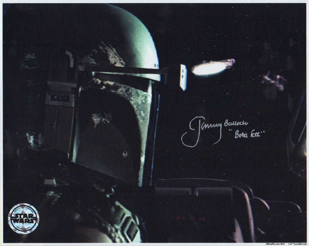Jeremy Bulloch as Boba Fett in Star Wars: The Empire Strikes Back (Official Pix) Signed 8x10 Photo with Character Name