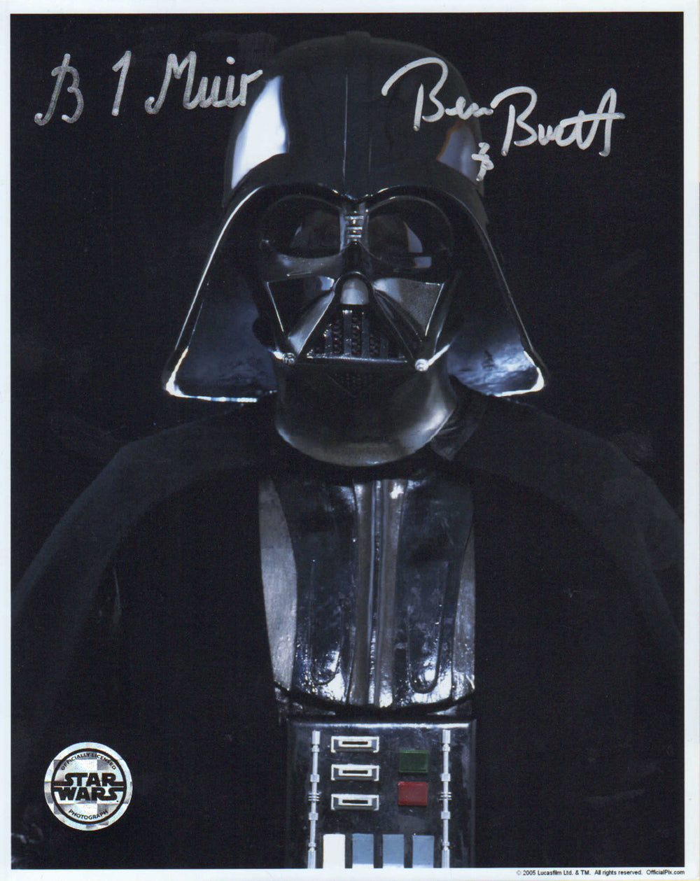Brian Muir and Ben Burtt as Darth Vader in Star Wars: Return of the Jedi (Official Pix) Signed 8x10 Photo