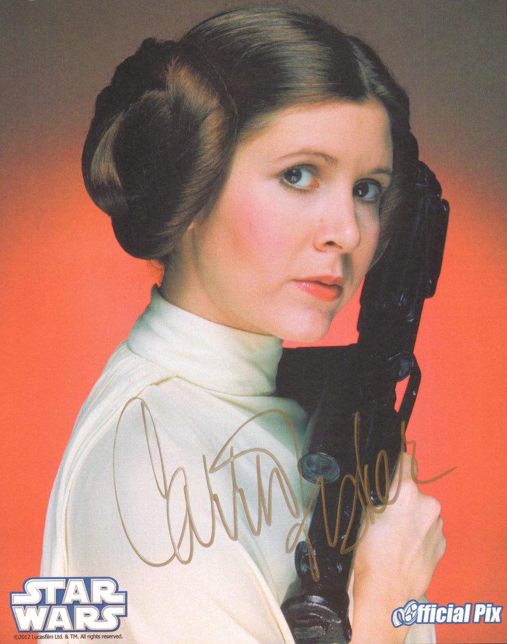 Carrie Fisher as Princess Leia in Star Wars: A New Hope (Official Pix) Signed 8x10 Photo