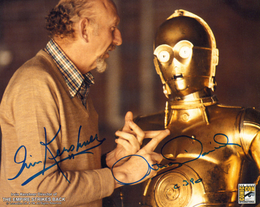 Irvin Kershner Director and Anthony Daniels as C3P-O in Star Wars: The Empire Strikes Back Signed 8x10 Photo with Character Name