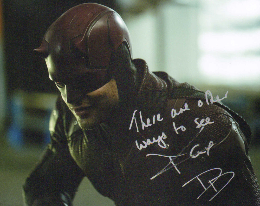Charlie Cox as Matt Murdock in Daredevil (JSA) Signed 8x10 Photo with Character Name and Quote
