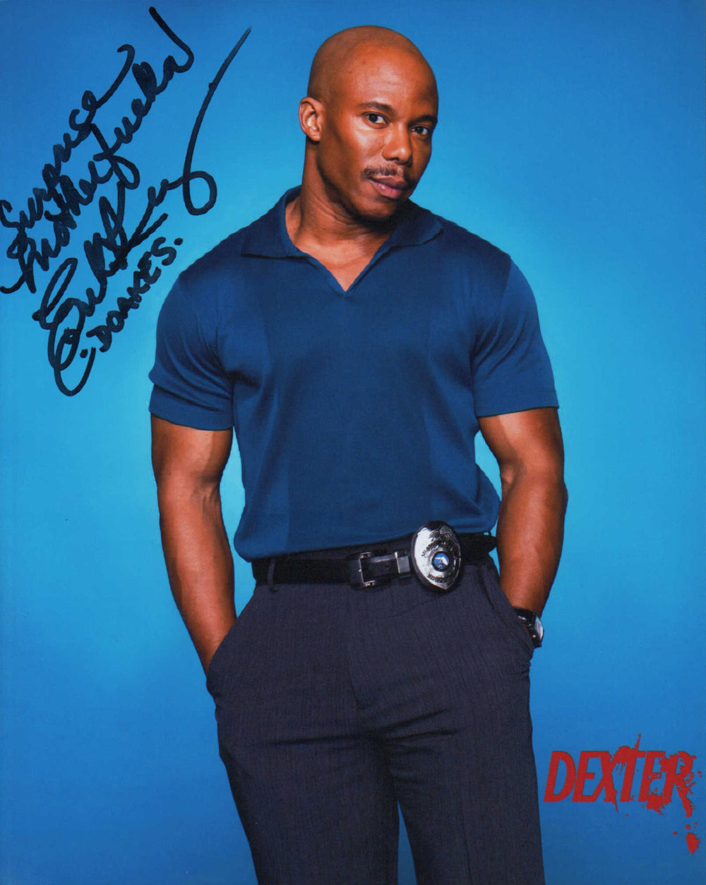 Erik King as Detective James Doakes in Dexter (Monster Mania) Signed 8x10 Photo with Character Name and Quote