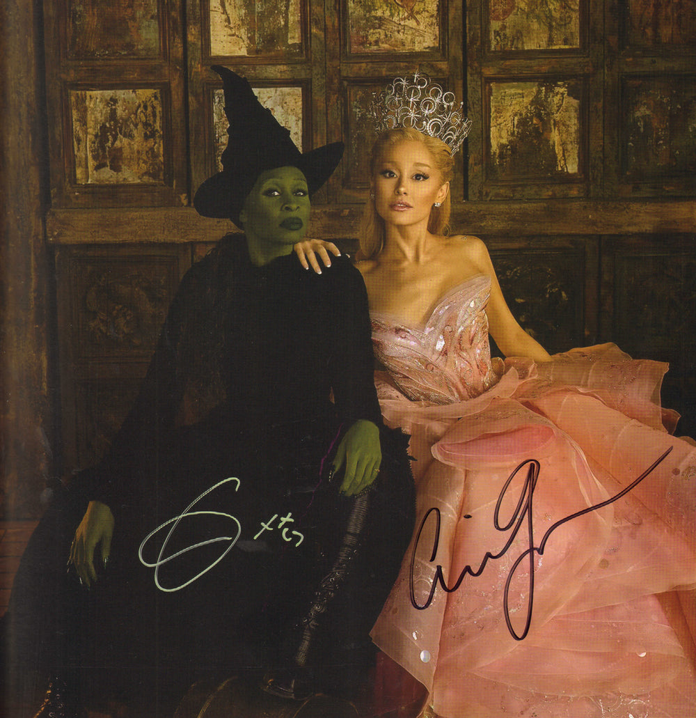 Cynthia Erivo as Elphaba Thropp & Ariana Grande as Galinda Upland in Wicked Signed LP 12
