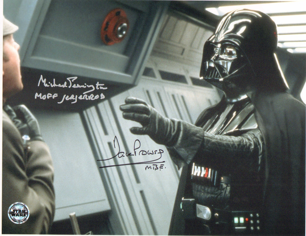 Dave Prowse as Darth Vader & Michael Pennington as Moff Jerjerrod in Star Wars: Return of the Jedi (Official Pix) Signed 11x14 Photo with Character Names
