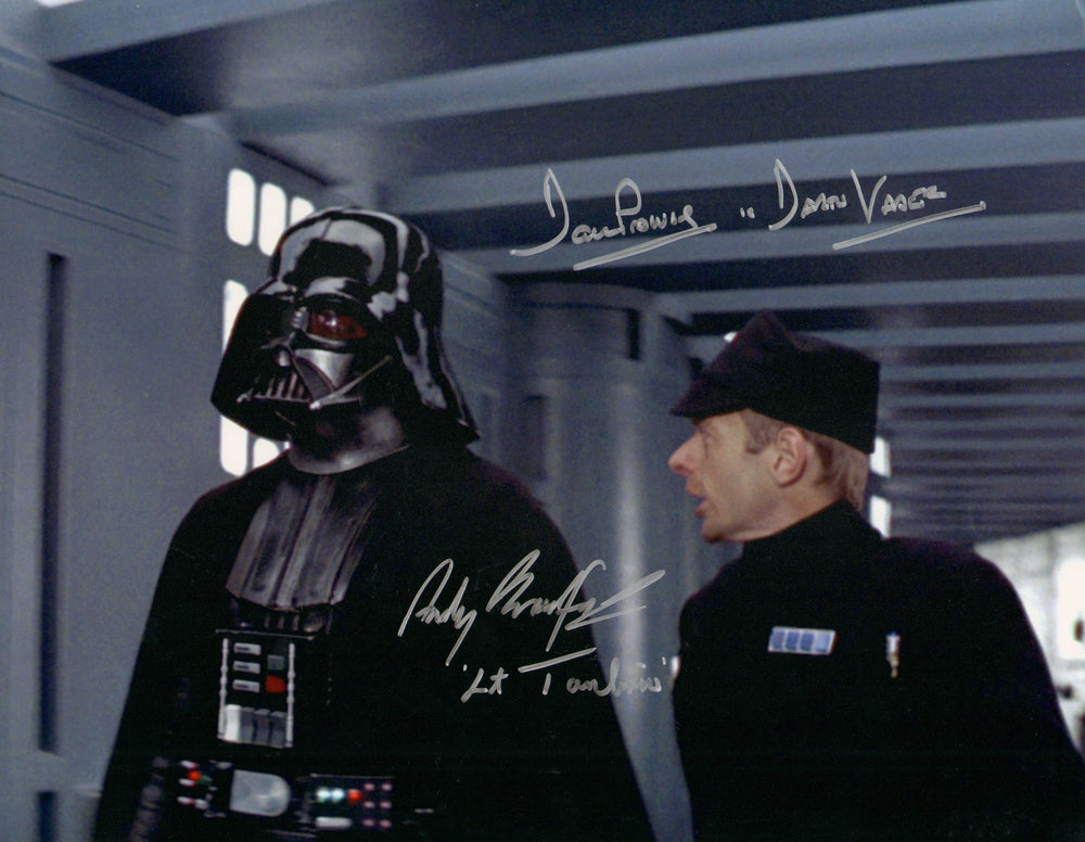 Dave Prowse as Darth Vader & Andy Bradford as Lieutenant Tanbris in Star Wars: A New Hope Signed 11x14 Photo with Character Names