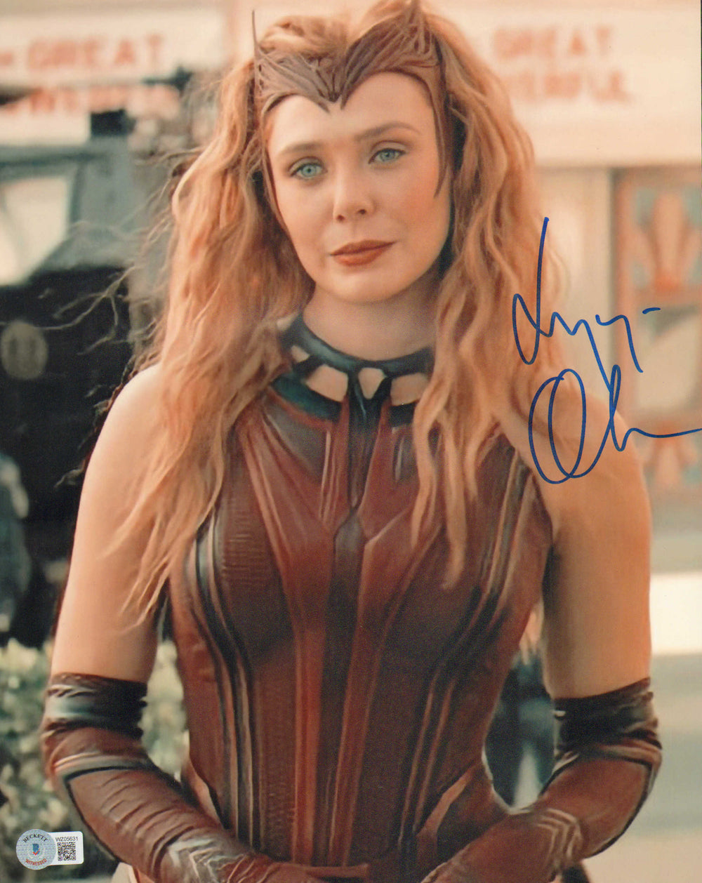 Elizabeth Olsen as Scarlet Witch in WandaVision (Beckett) Signed 11x14 Photo