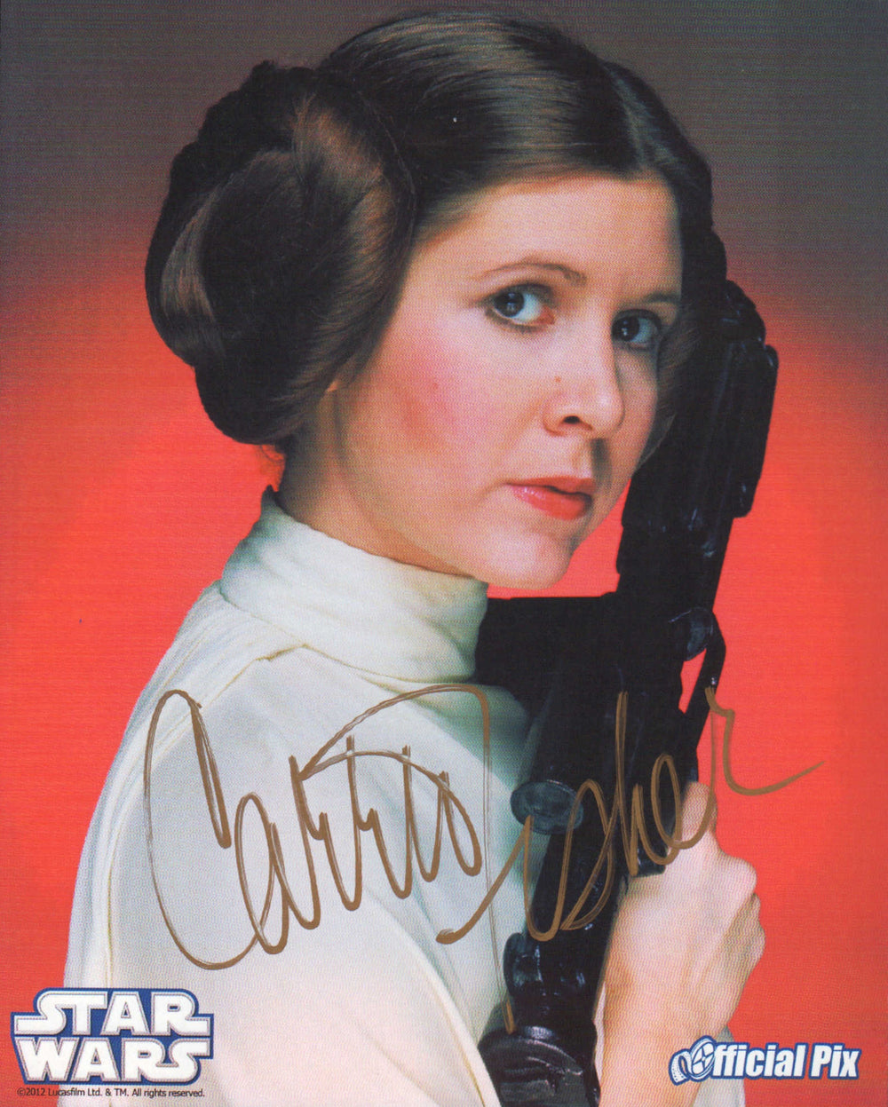 Carrie Fisher as Princess Leia in Star Wars: A New Hope (Official Pix) Signed 8x10 Photo