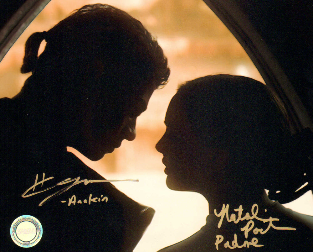 Hayden Christensen as Anakin Skywalker & Natalie Portman as Padme Amidala from Star Wars Episode II: Attack of the Clones (SWAU) Signed 8x10 Photo with Character Names