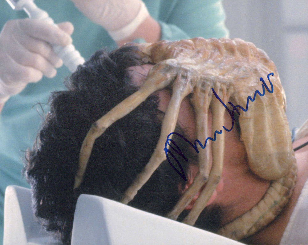 John Hurt as Kane in Facehugger Scene from Alien Signed 8x10 Photo