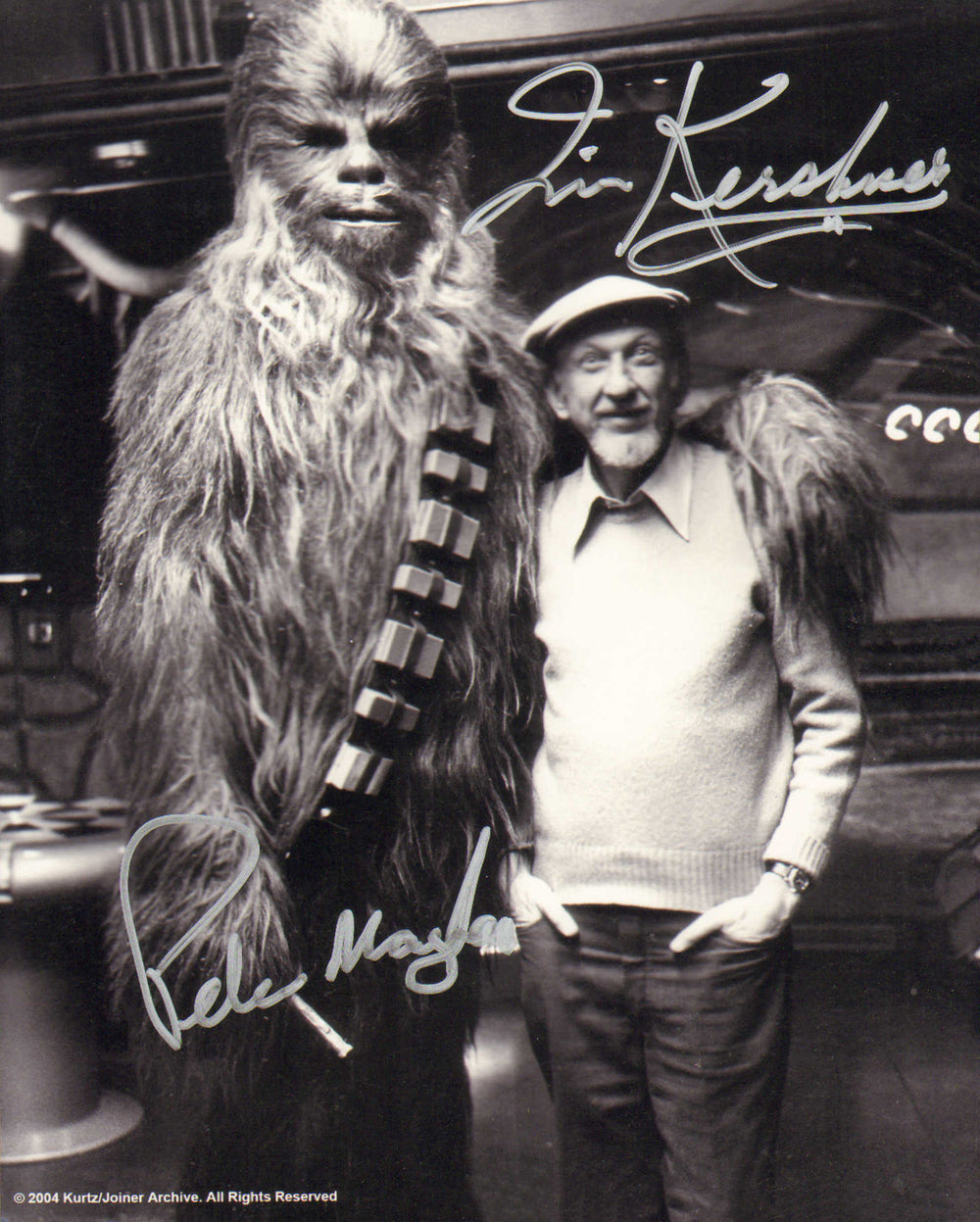 Peter Mayhew as Chewbacca with Irvin Kershner Director of Star Wars: The Empire Strikes Back Signed 8x10 Photo