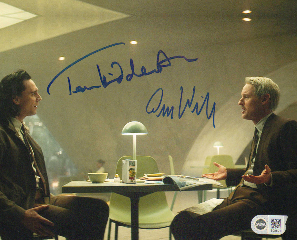 Tom Hiddleston as Loki and Owen Wilson as Mobius M. Mobius in Loki (SWAU) Signed 8x10 Photo