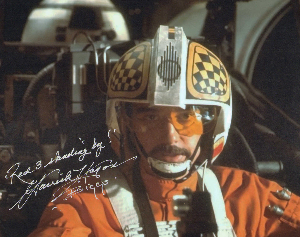 Garrick Hagon as Biggs Darklighter in Star Wars: A New Hope Signed 8x10 Photo with Character Name & Quote