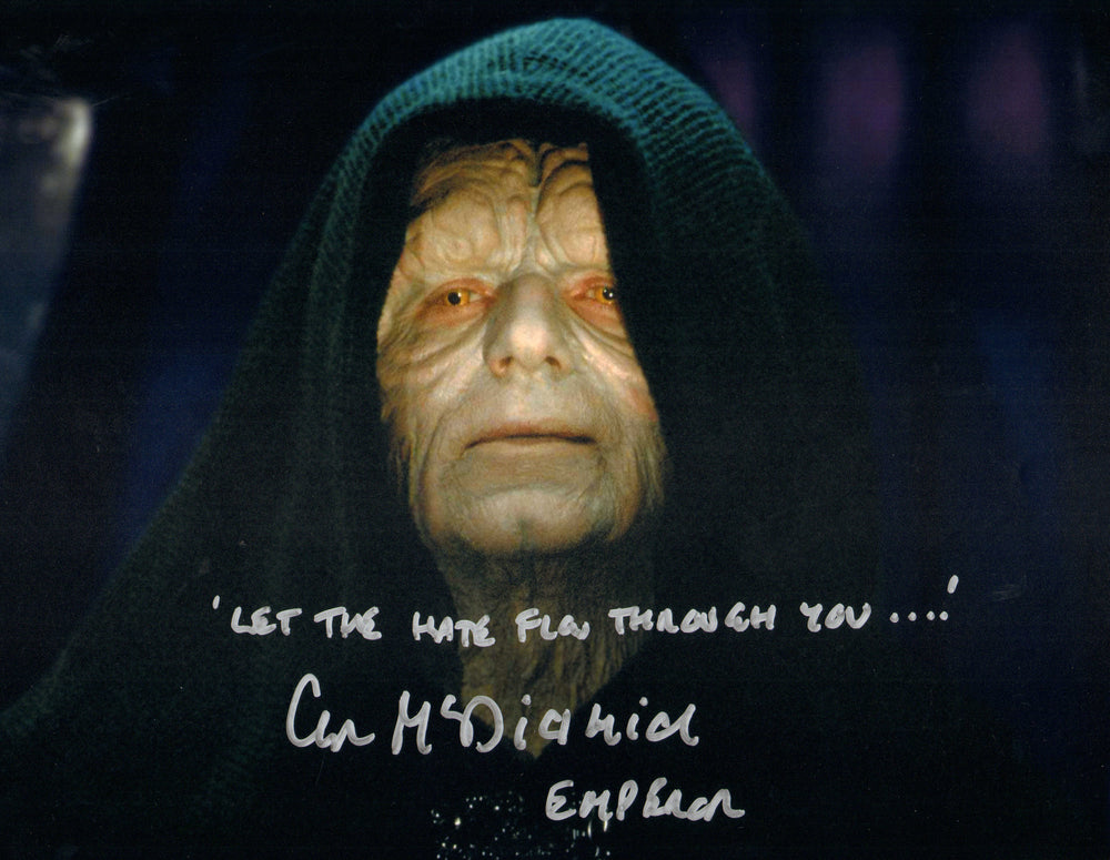 Ian McDiarmid as Emperor Palpatine in Star Wars: Return of the Jedi Signed 11x14 Photo with Character Name & Quote