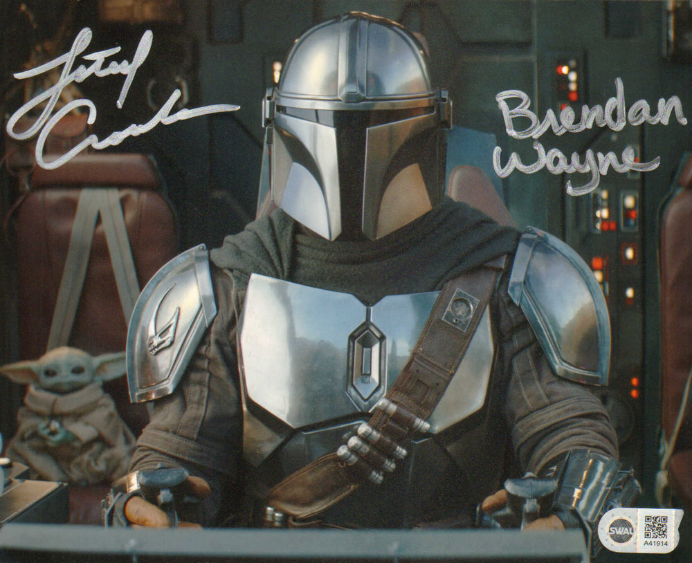 Lateef Crowder & Brendan Wayne as the Mandalorian in Star Wars: The Mandalorian (SWAU) Signed 8x10 Photo