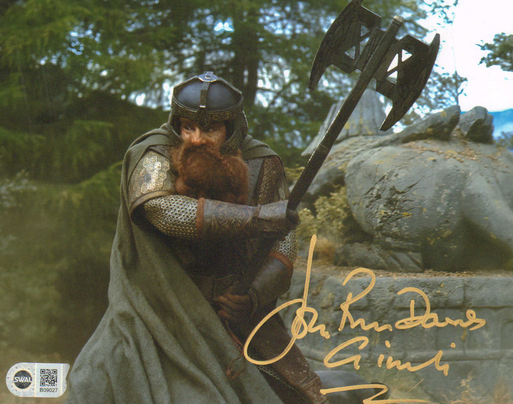 John Rhys-Davies as Gimli in The Lord of the Rings: The Fellowship of the Ring (SWAU) Signed 8x10 Photo with Character Name