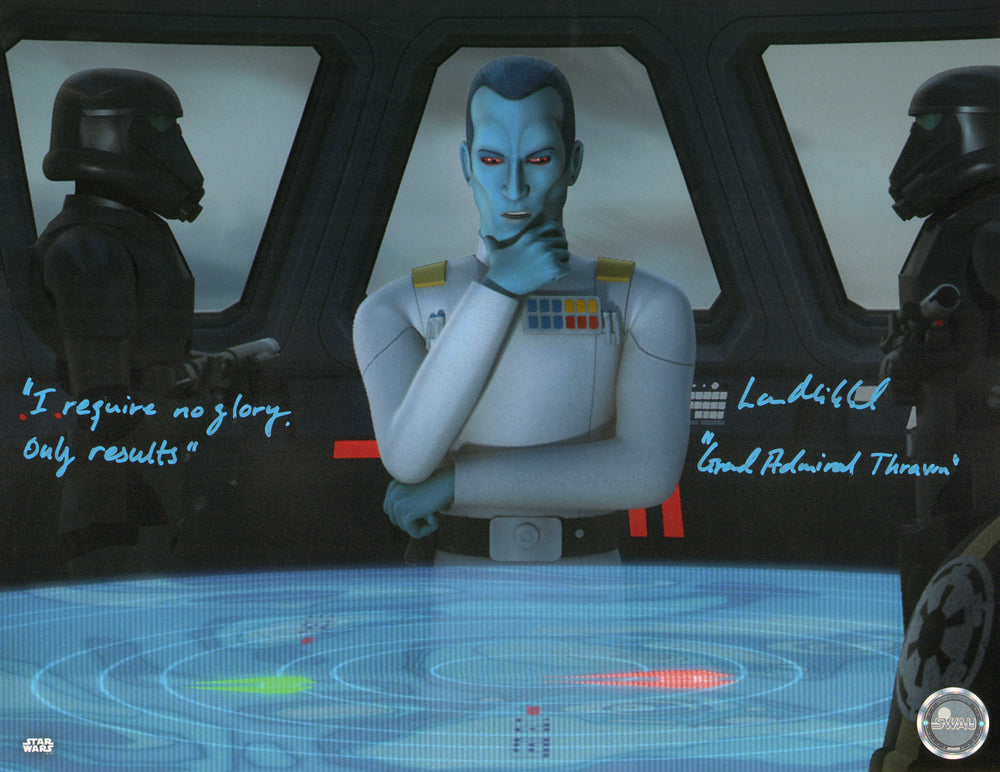 Lars Mikkelsen as Grand Admiral Thrawn in Star Wars: Rebels (SWAU) Signed 11x14 Photo with Character Name & Quote