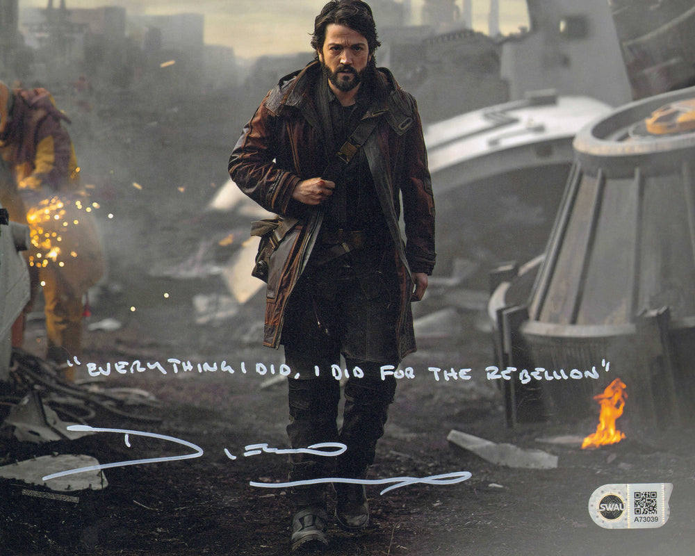 Diego Luna as Cassian Andor in Star Wars: Andor (SWAU) Signed 8x10 Photo with Quote