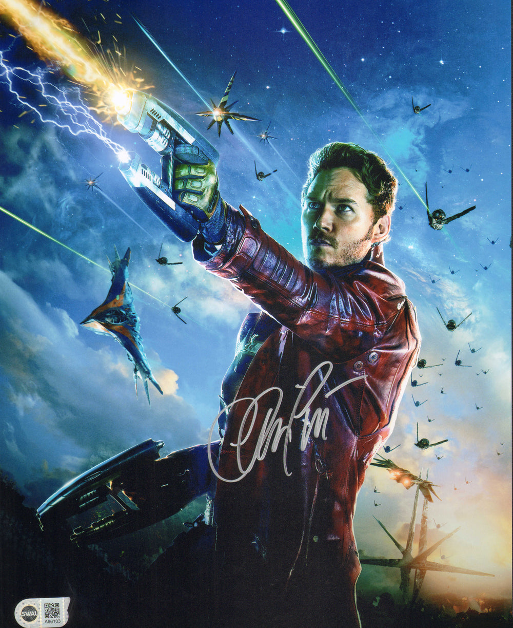 Chris Pratt as Star-Lord in Guardians of the Galaxy (SWAU) Signed 11x14 Photo