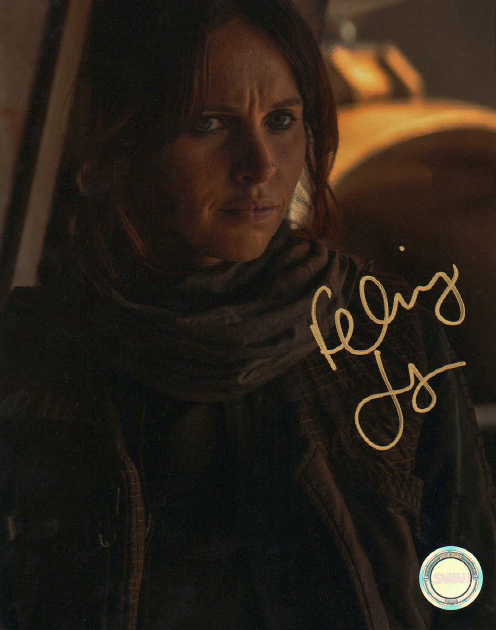 Felicity Jones as Jyn Erso in Rogue One: A Star Wars Story (SWAU) Signed 8x10 Photo