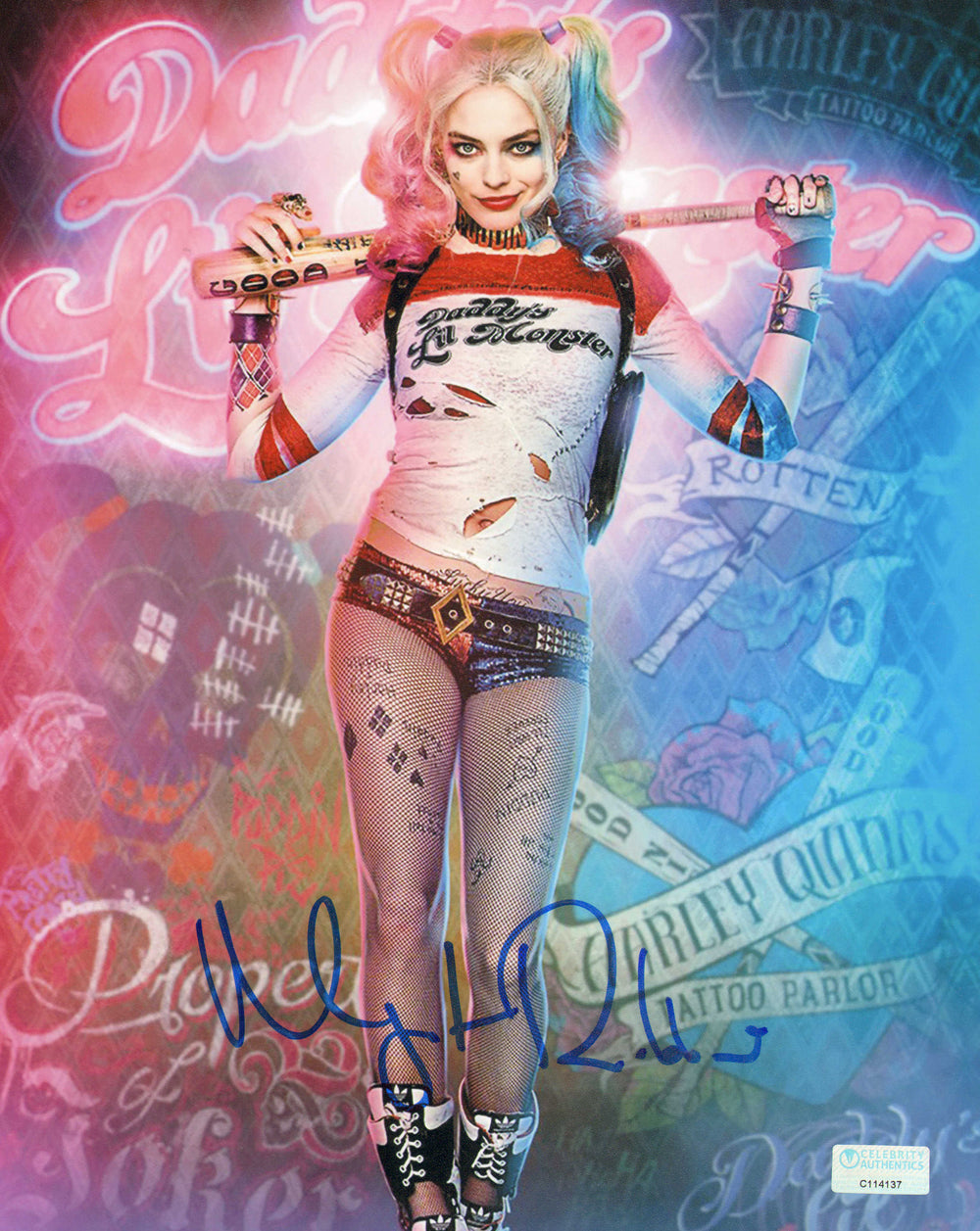 Margot Robbie as Harley Quinn in Suicide Squad (Celebrity Authentics) Signed 8x10 Photo