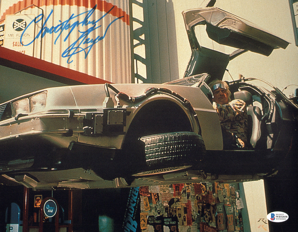 Christopher Lloyd as Doc Brown in Back to the Future II (Beckett) Signed 11x14 Photo