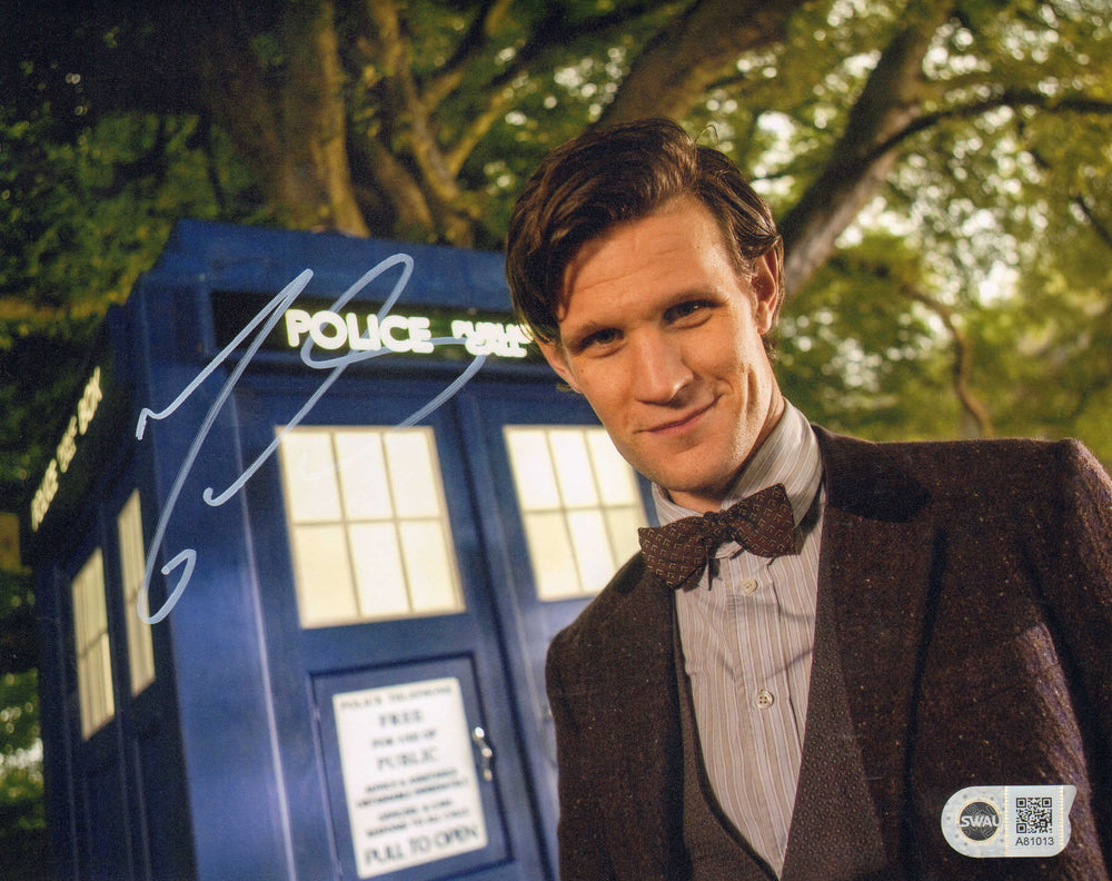 Matt Smith as The Eleventh Doctor in Doctor Who (SWAU) Signed 8x10 Photo