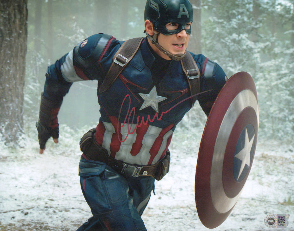 Chris Evans as Captain America in Avengers: Age of Ultron (SWAU) Signed 11x14 Photo