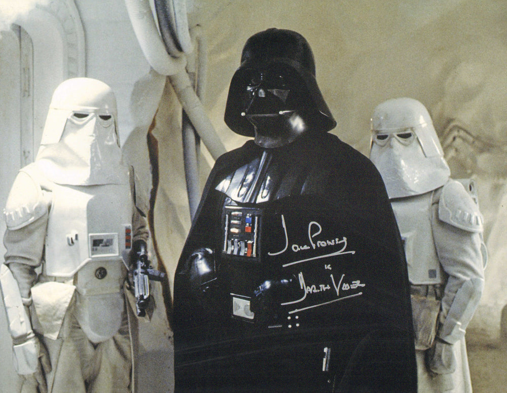 Dave Prowse as Darth Vader with Troopers in Star Wars: The Empire Strikes Back Signed 11x14 with Character Name