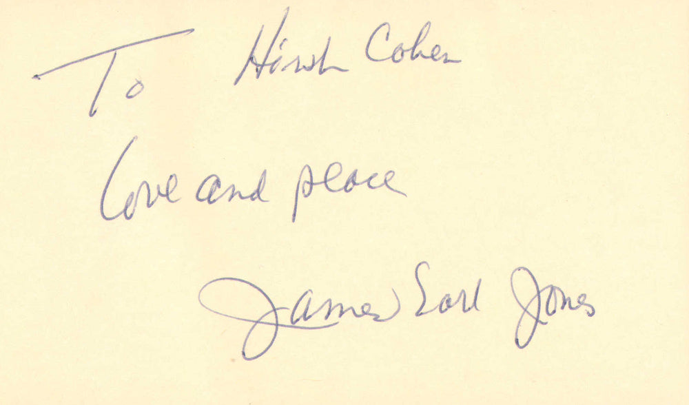 James Earl Jones Darth Vader in Star Wars Signed 3x5 Index Card