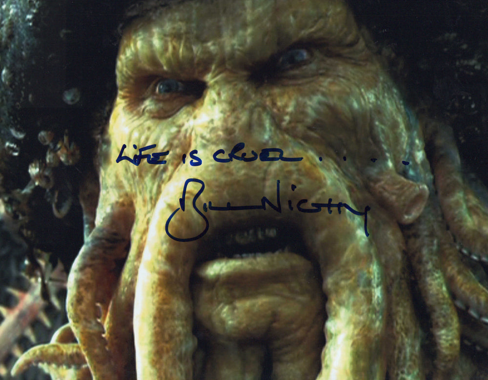 Bill Nighy as Davy Jones in Pirates of the Caribbean: Dead Man's Chest Signed 11x14 Photo with Quote