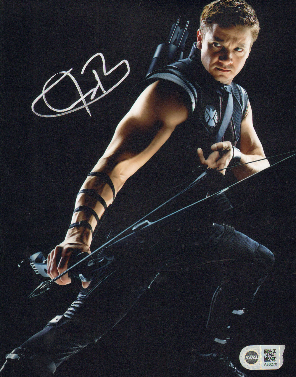 Jeremy Renner as Hawkeye in The Avengers (SWAU) Signed 8x10 Photo